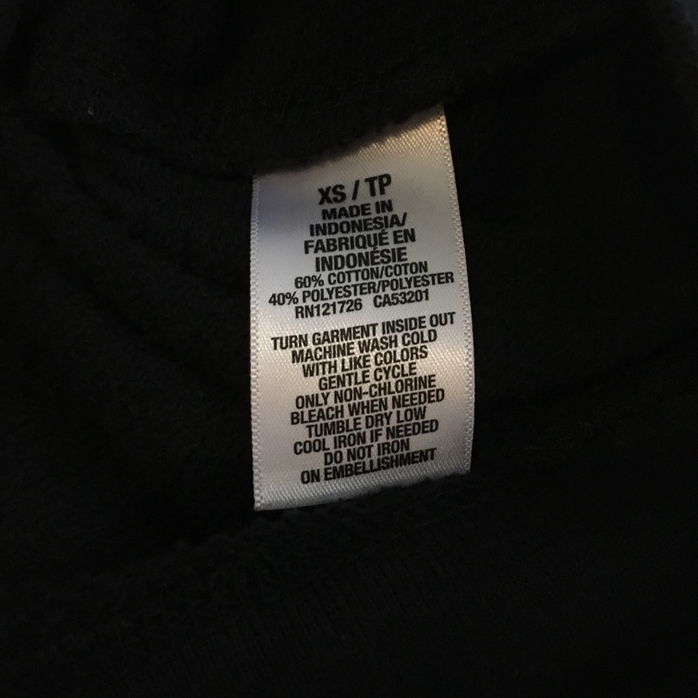 Aeropostale Black Hoodie with front pocket XS/TP - Picture 7 of 8